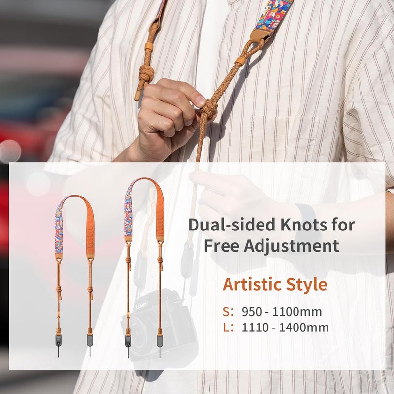 PGYTECH Camera Strap Air for Mirrorless Camera Shoulder Strap Adjustable Neck Strap Light for Sony ZV-E10 for Canon G7 X (Tribal Geometric) - Image 5